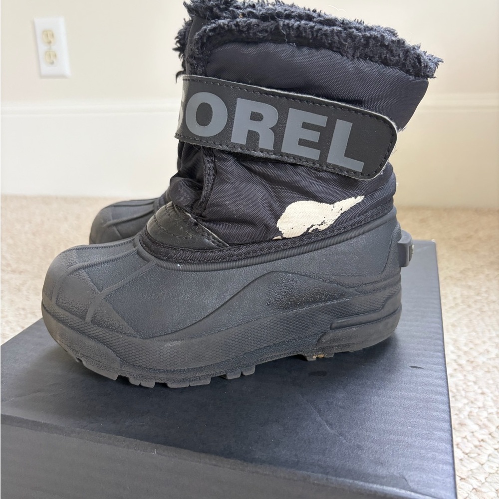SOREL Kids' Black Snow Commander Insulated Winter Boots